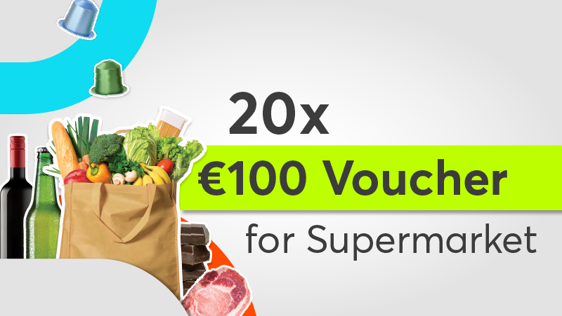 Α €100 Foody Voucher for Supermarkets (20 winners)