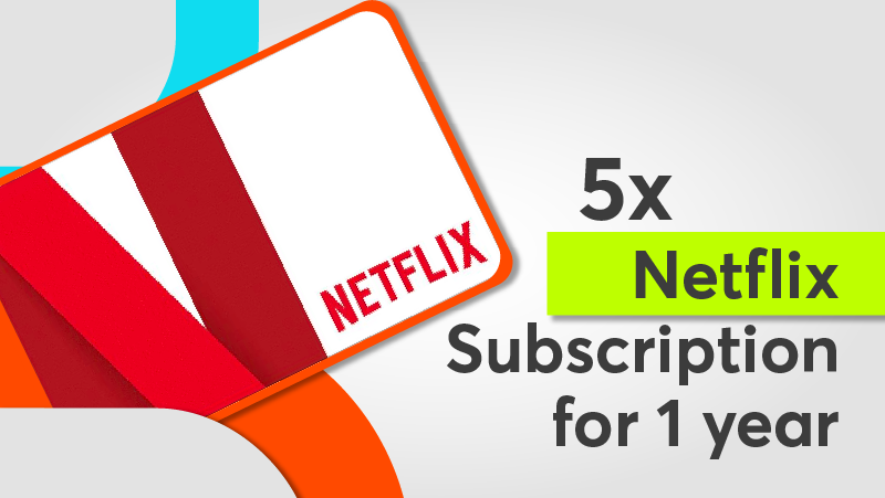 Οne of the 5 Netflix Subscriptions for 1 Year